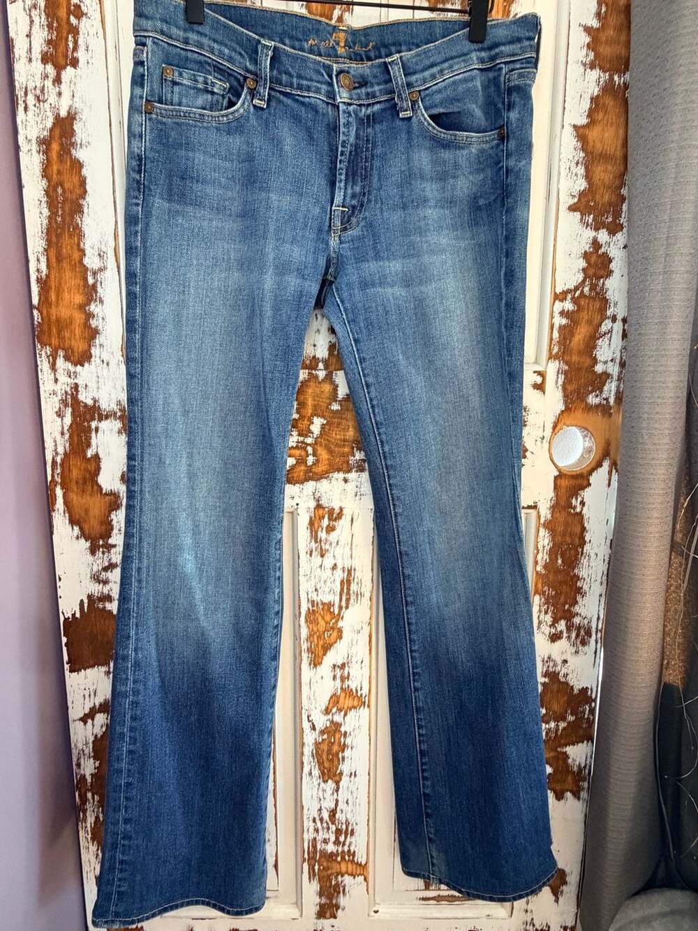 7 For All Mankind Women’s Bootcut Jeans Size 31 Medium Wash Western Y2K